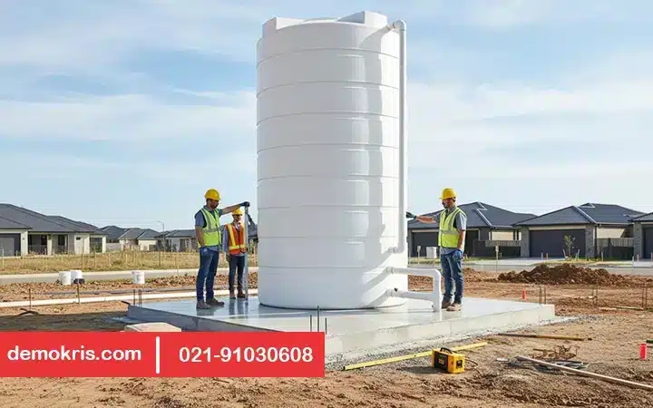 آماده‌سازی اصولی فونداسیون برای محل نصب مخزن آب - دموکریس