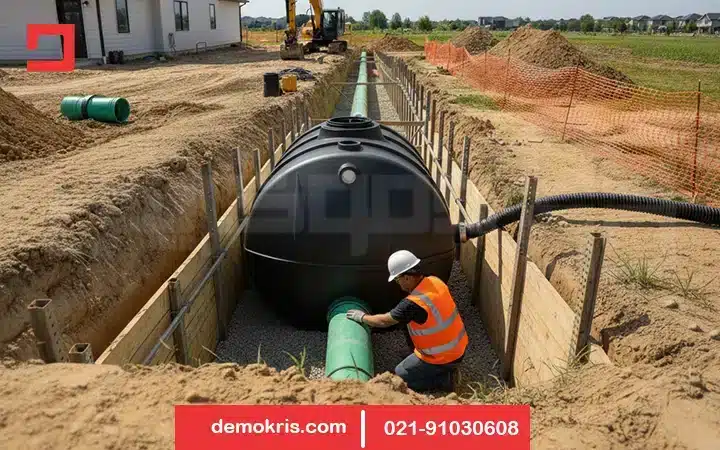 استفاده از سپتیک تانک در لوله کشی به چاه - دموکریس